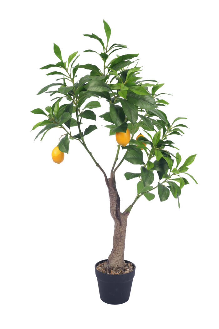 3 ft. artificial aged trunk lemon tree with realistic bark texture and fruit