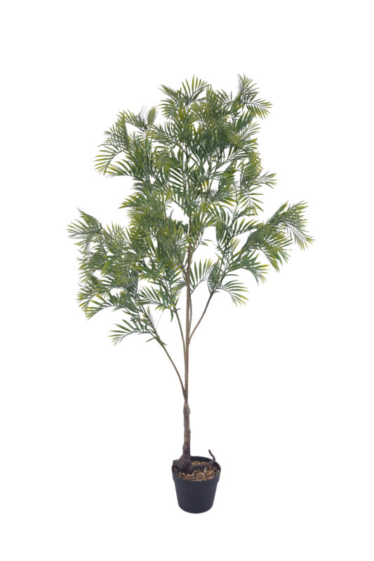 Wholesale 4.7 ft artificial real-touch palm tree with lifelike fronds for commercial spaces