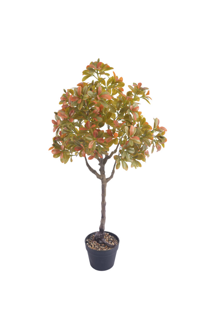 2.8 ft. Artificial Schefflera Tree - Autumn - Faux Autumn Schefflera Tree Wholesale