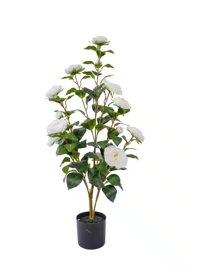 2.8ft Artificial Potted Camellia | Elegant Blooms | Artificial Plant - 26-1