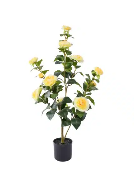 2.8ft Artificial Potted Camellia | Elegant Blooms | Artificial Plant - 26-2