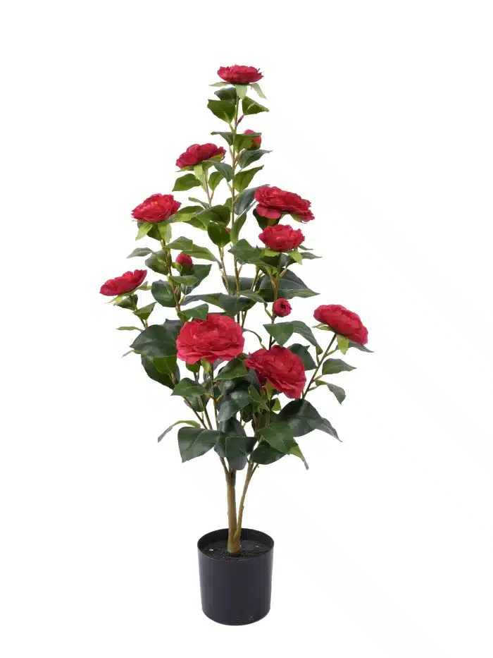 2.8ft Artificial Potted Camellia | Elegant Blooms | Artificial Plant - 26-3